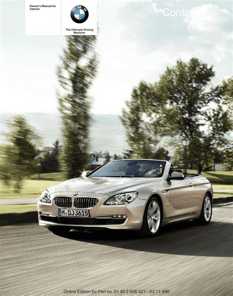 2012 Bmw 650i Convertible Owners Manual